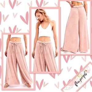 Free People Make It Maxi Wide Leg Pants in Pink
